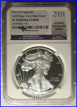 2017-w Silver Eagle Proof 2020 West Point Mint Hoard Ngc Pf70 Ucam Mercanti