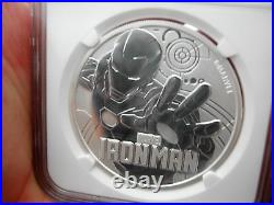2018 $1 Tuvalu Marvel Iron-Man NGC MS70 1st Release 1oz. 9999 Silver Coin
