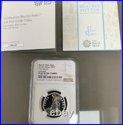 2018 NGC Graded PF69 Ultra Cameo Silver Proof 50p coin Peter Rabbit Royal Mint
