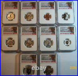 2018 S 10 COINS Set NGC PF 70 REVERSE PROOF FIRST RELEASES SAN FRANCISCO TRULY