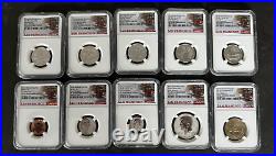 2018-S Silver Reverse Proof 10 Coin Set. NGC PF69 Early Releases Trolly Label