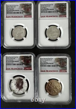 2018-S Silver Reverse Proof 10 Coin Set. NGC PF69 Early Releases Trolly Label