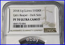 2018 SILVER BLACK PROOF 1oz 999 Grim Reaper The Death 666 Made NGC PF 70 Ultra C