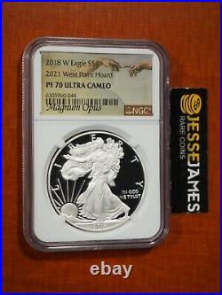 2018 W Proof Silver Eagle Ngc Pf70 2021 West Point Mint Hoard Magnum Opus Label