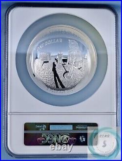 2019 $1 5oz Silver Apollo 11 50th Anniversary Coin NGC PF 70 FDOI