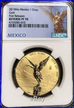 2019 Mo 1 Onza Oz Gold Libertad Reverse Proof NGC PF 70 REV PF Only 500 Minted
