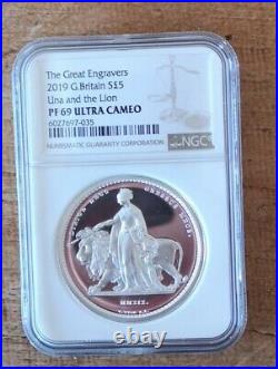 2019 Royal Mint 2oz Una and the Lion Silver Proof coin NGC PF69 Ultra Cameo