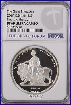 2019 Royal Mint Silver Proof 2oz Una and the Lion Coin NGC PF69 UCAM