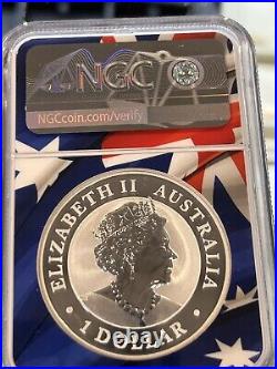 2019P Australia S $1 Wedge-Tailed Eagle MS 70 NGC Loc 18