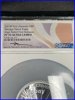 2019P High Relief Perth Mint Wedge-Tailed Eagle PF70 Ultra Cameo 5Oz $8