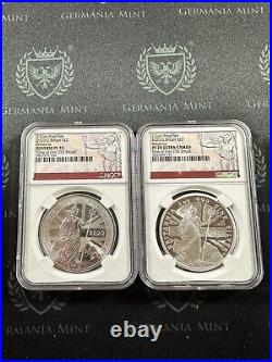 2020 2 Coin Britannia Proof & Reverse Proof Set Great Britain NGC PF70-1 of 250