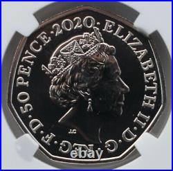 2020 50p EU BREXIT NGC MS68 DPL Fifty Pence Peace Britain Royal Mint UK BU