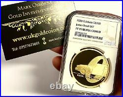 2020 Gold Proof James Bond 007 £200 Pound Coin NGC Top PF70UCAM & Royal Mint Box