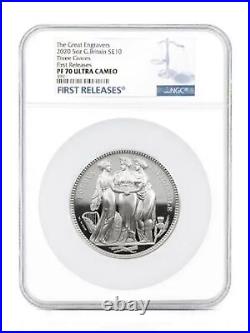 2020 Great Engravers Three Graces Ngc Pf 70 Ultra Cameo First Releases 5 Oz