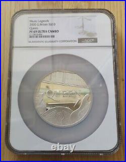 2020 Queen Music Legends 5 oz Royal Mint £10 Silver Proof NGC PF 69 Low Mintage