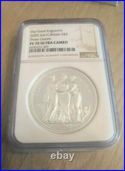 2020 ROYAL MINT THREE GRACES SILVER PROOF TWO OUNCE 2oz NGC PF70