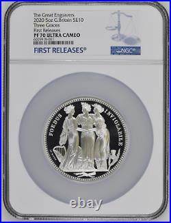 2020 Royal Mint Three Graces Silver Proof Five Ounce 5oz NGC PF70 FIRST RELEASE