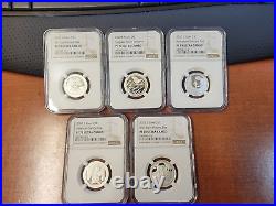 2020 S Washington Quarter (ATB) Silver 5 Coin Set NGC PF70 UCAM