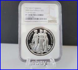 2020 Three Graces UK Two-Ounce Silver Proof Coin ngc graded pf70 & R M packaging