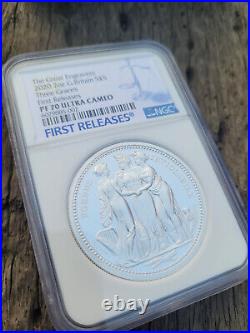 2020 Three Graces UK Two-Ounce Silver Proof Coin ngc graded pf70 with packaging