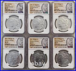2021 6-pc Morgan & Peace Silver Dollar Set NGC MS70 ADVANCED RELEASES OGP