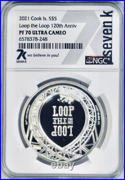 2021 COOK ISLANDS LOOP The LOOP High Relief 1oz SILVER PROOF COIN NGC PF70 UC