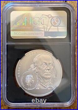 2021 Cook Islands Life of Franklin Scientist Silver Coin NGC MS70 7K Metals