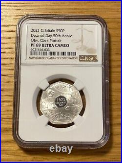 2021 Decimal Day Silver Proof PF69 Clark Royal Mint NGC Graded PF 69