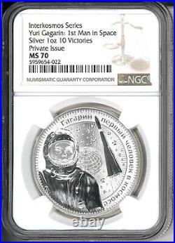 2021 Germania Mint Interkosmos Yuri Gagarin 1oz Silver Coin NGC MS 70