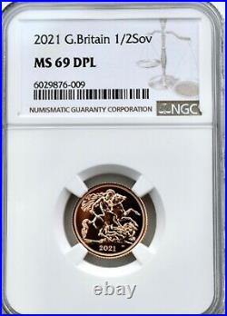 2021 Gold Half Sovereign NGC MS69 DPL Britain Royal Mint