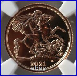 2021 Gold Half Sovereign NGC MS70 DPL Britain Royal Mint
