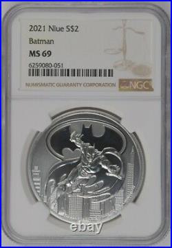 2021 Niue $2 Batman New Zealand Mint (1oz Silver) NGC MS69