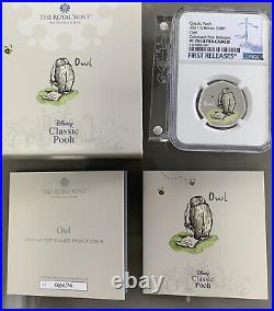2021 Owl 50p Silver Proof coin Winnie the pooh Royal Mint Disney NGC Graded PF70