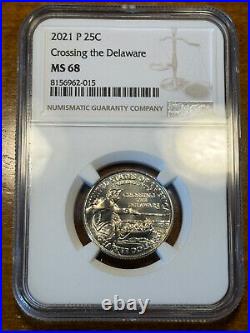 2021 P Washington Quarter NGC MS68 Crossing the Delaware