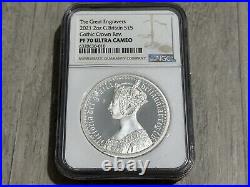 2021 Royal Mint Gothic Crown 2oz Silver Portrait Coin Ngc Pf70 With Box & Coa