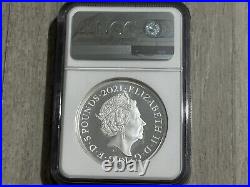 2021 Royal Mint Gothic Crown 2oz Silver Portrait Coin Ngc Pf70 With Box & Coa