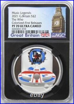 2021 Royal Mint Music Legends The Who £2 Silver Proof 1oz Coin NGC PF70UC FR