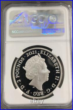 2021 Royal Mint NGC Graded Alice's Adventure In Wonderland Silver Proof £2 Coin