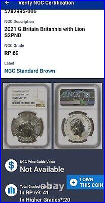 2021 Royal Mint Silver Proof & Reverse Proof Britannia Twin Coin Set Ngc Graded