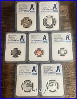 2021 S 7-Coin Silver Proof Set NGC PF70 Ultra Cameo AR