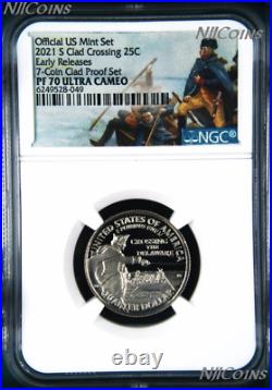 2021 US Mint Proof 7-Coin-SET Dime Half Penny Nickel Quarter Dollar NGC PF70 ER
