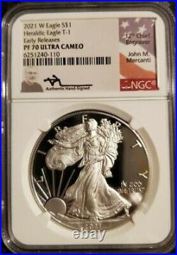 2021 W Ngc Proof Pf70 Uc Early Releases Mercanti Us Mint 12th Chief Engraver T-1