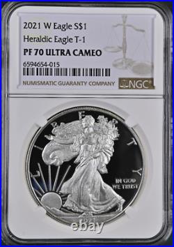 2021 W Proof Silver Eagle Type 1 Ngc Pf 70