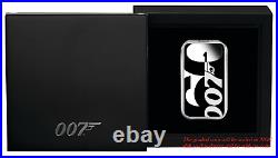 2022 60 YEARS OF JAMES BOND 007 SILVER COLORED RECTANGLE $1 1oz COIN NGC PF70 FR