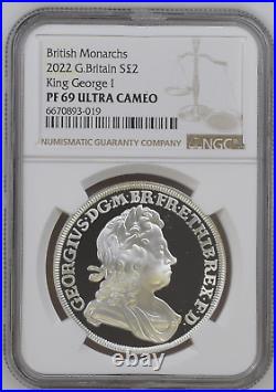 2022 British Monarchs King George I 1oz £2 Silver Proof Royal Mint NGC PF69 #1