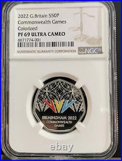 2022 Commonwealth Games Silver Proof 50p NGC Graded PF69 UC Royal Mint