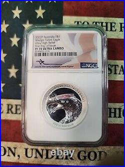 2022 P Australia Silver $1 Wedge-Tailed Eagle UHR FDOI Mercanti PF70 ULTRA NGC