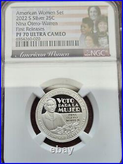 2022 S PF7O ULTRACAMEO NGC FR American Women's Quarter Set Silver