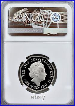 2022 Shield Arms 50p Proof PF69 NGC Fifty Britain Royal Mint