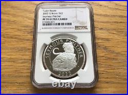 2022 Tudor Beasts 1oz silver proof £2 Seymour Panther NGC PF70 Ultra Cameo Coin